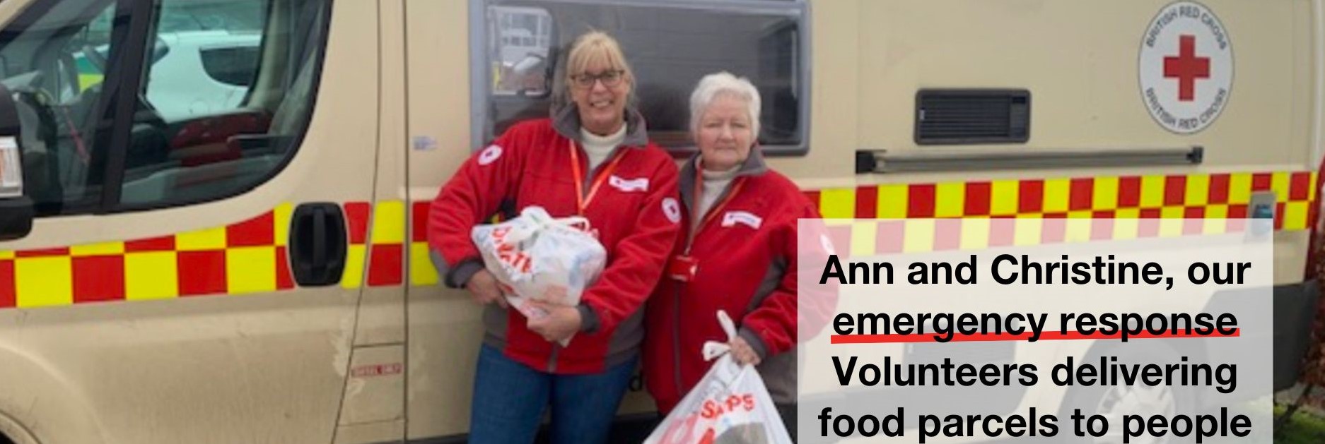 volunteers delivering food parcels
