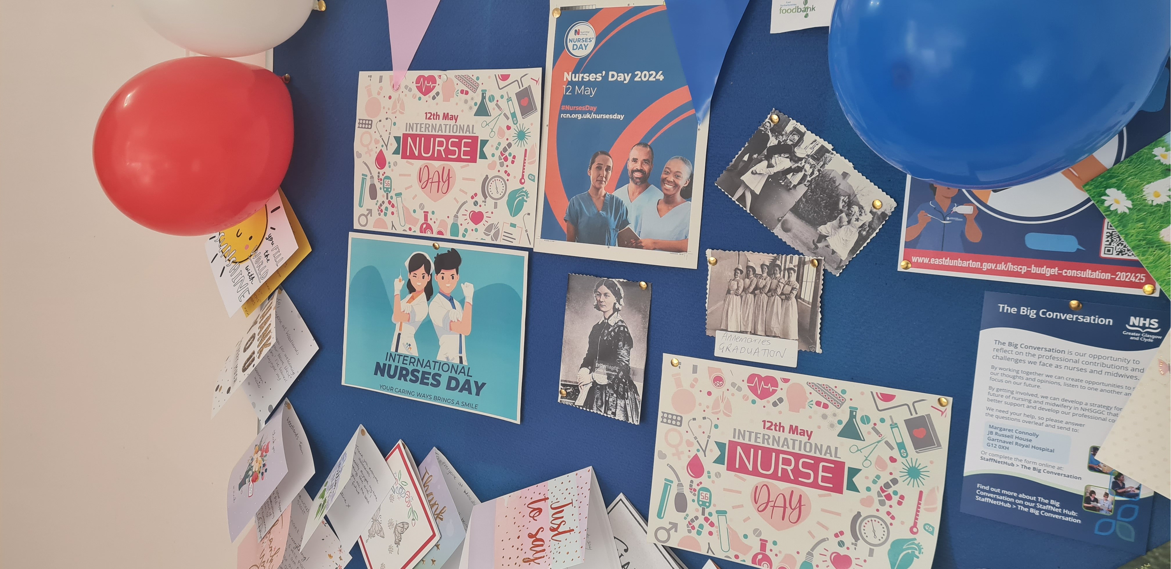 Image of pin board with posters