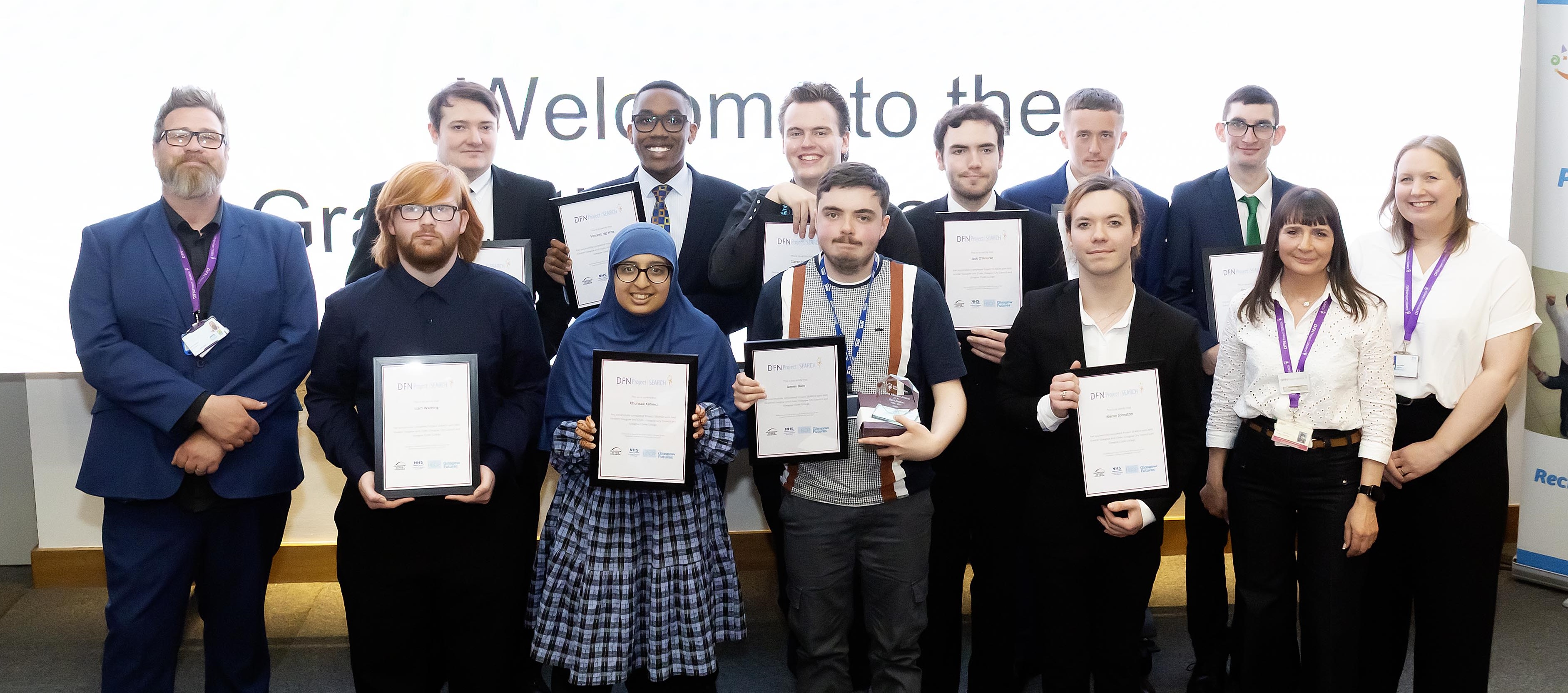 Image of Project Search graduates from the Glasgow Royal Infirmary