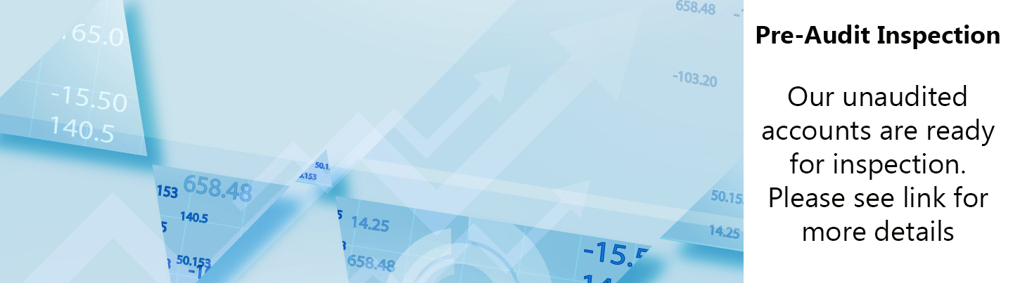 Our unaudited accounts are ready for inspection.  Please see link for more details