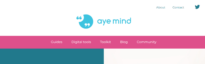 Graphic image of Aye Mind website
